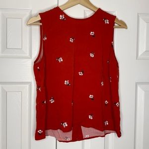 Red tank blouse